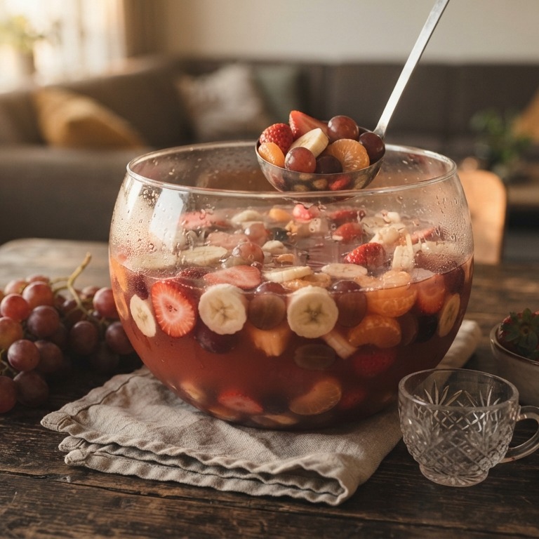 Bowl met vers fruit en bessenjenever