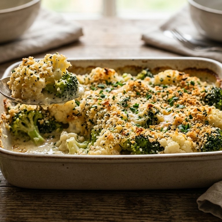 Broccoli en bloemkool met een kruidig korstje
