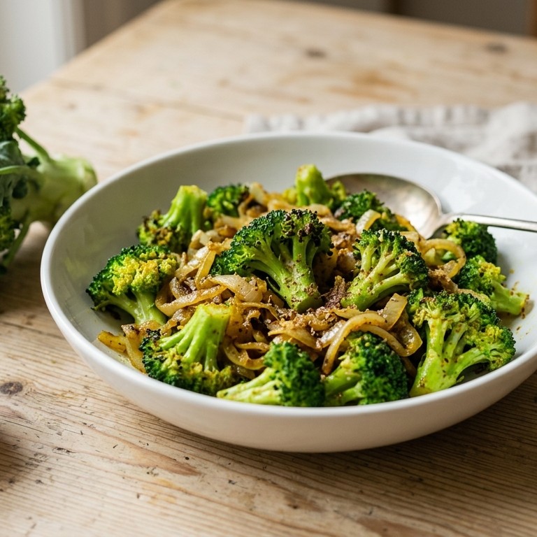 Broccoli met ui en kerrie