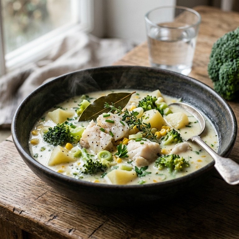 Broccoli-schelvissoep