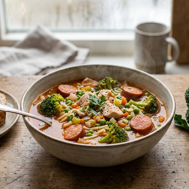 Broccolisoep met kippevlees