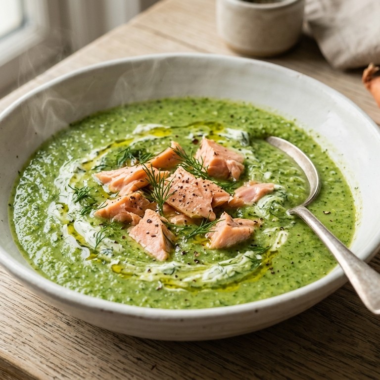 Broccolisoep met zalm