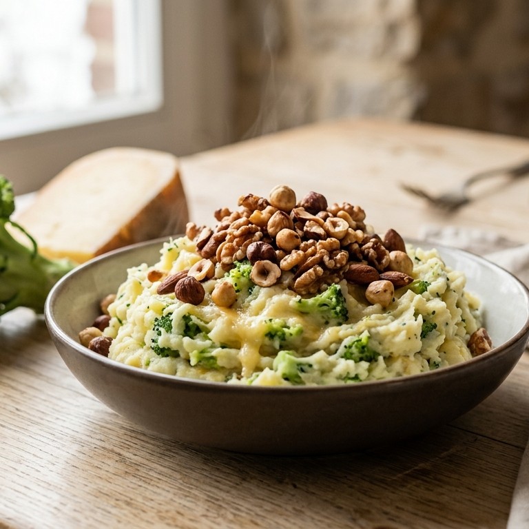 Broccolistamppot met noten