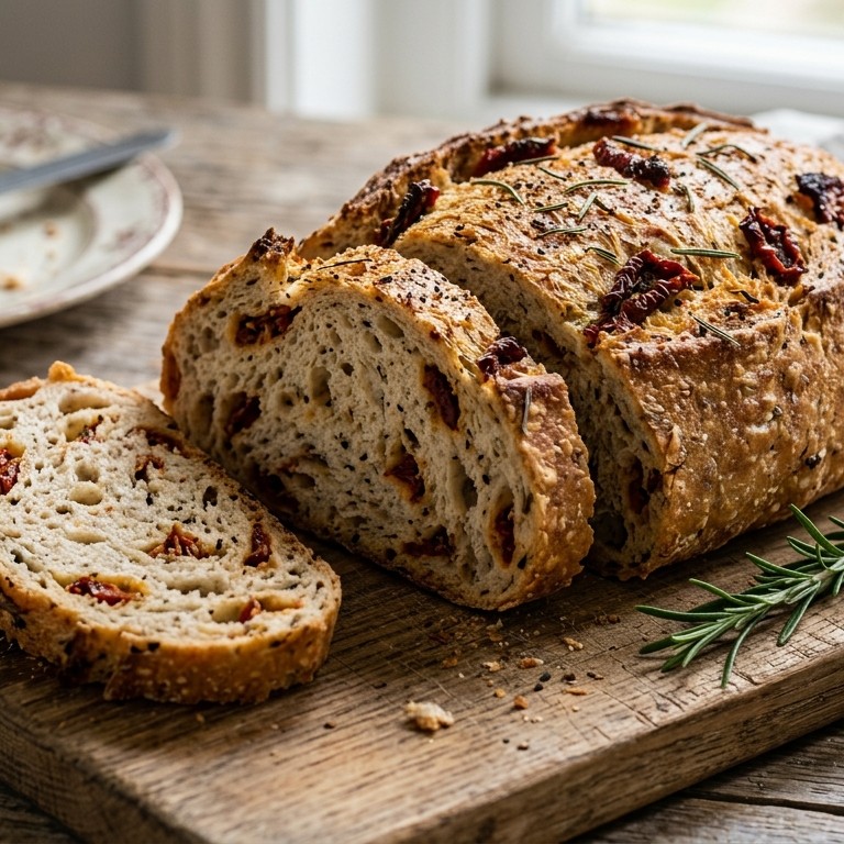 Brood met gedroogde tomaten op olie