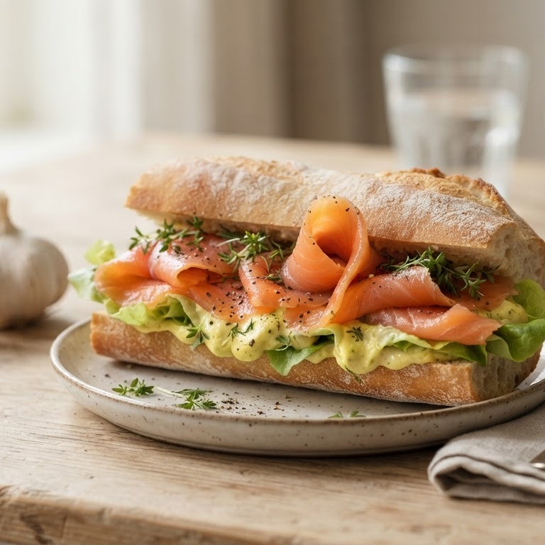 Broodje gerookte zalm