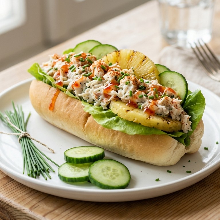 Broodje krab-ananassalade