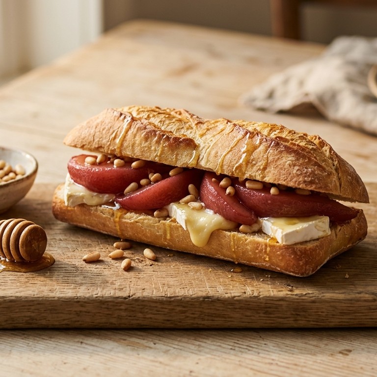 Broodje met stoofpeer en brie
