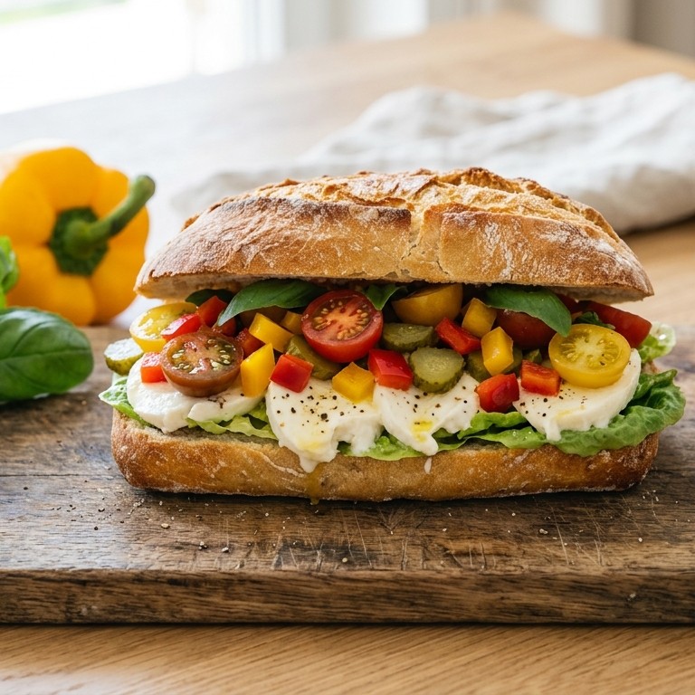 Broodje tomatensalade met mozzarella