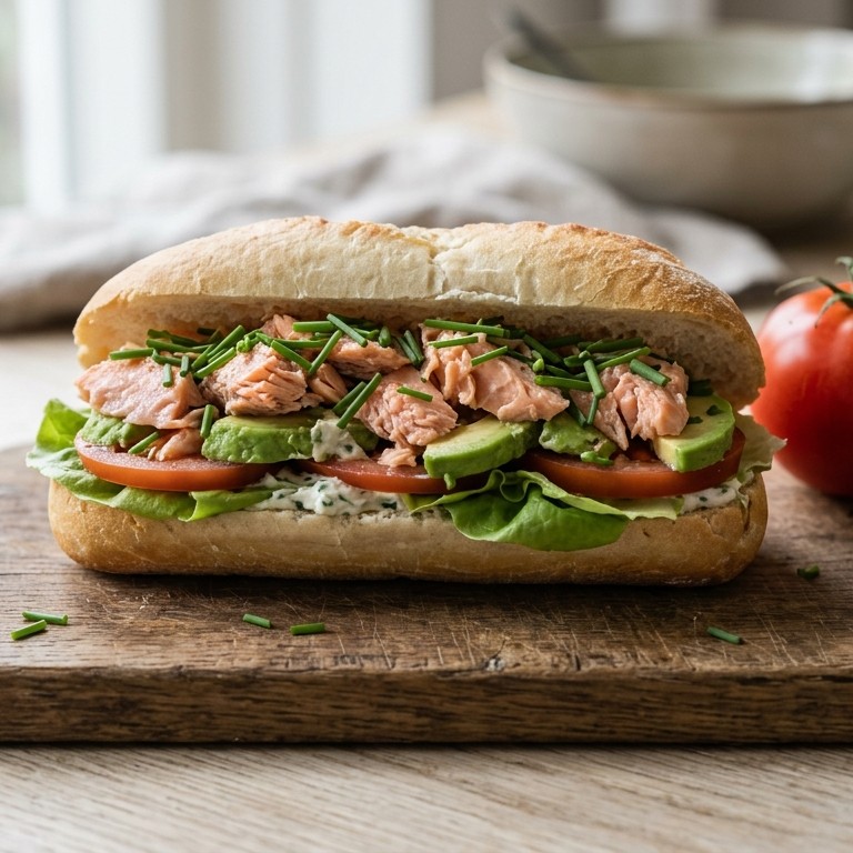 Broodje zalm met avocado