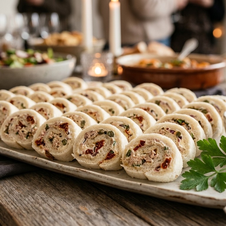 Broodrolletjes met tonijn voor buffet