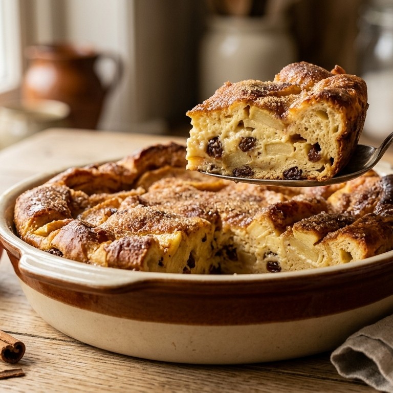 Broodschoteltje van rozijnenbrood en appel