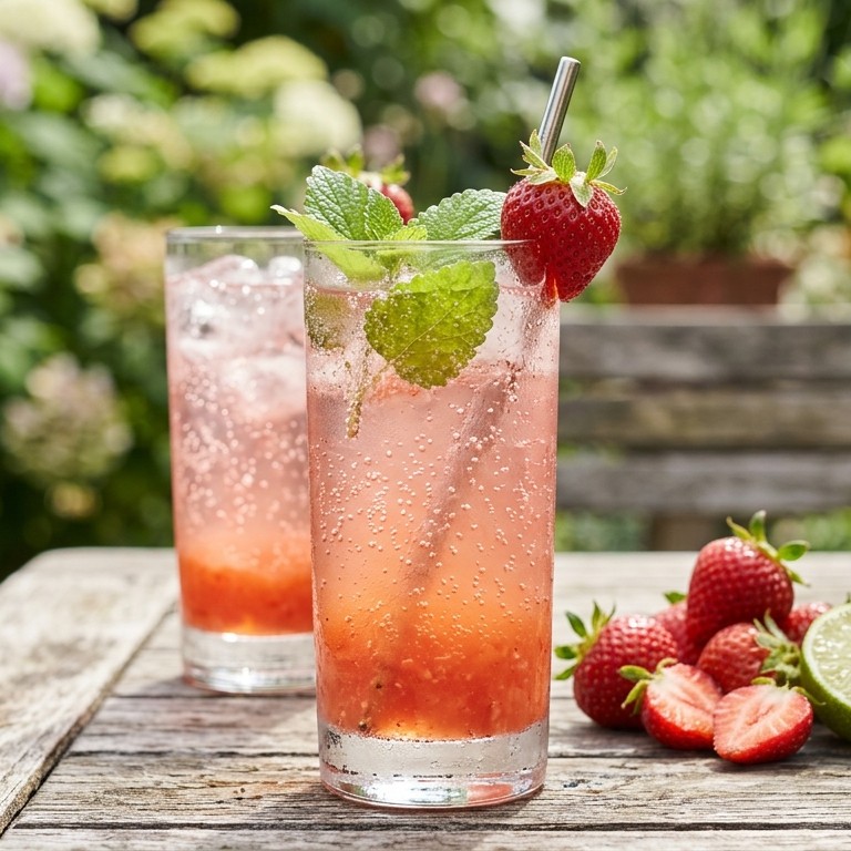 Bruisende aardbeienshake