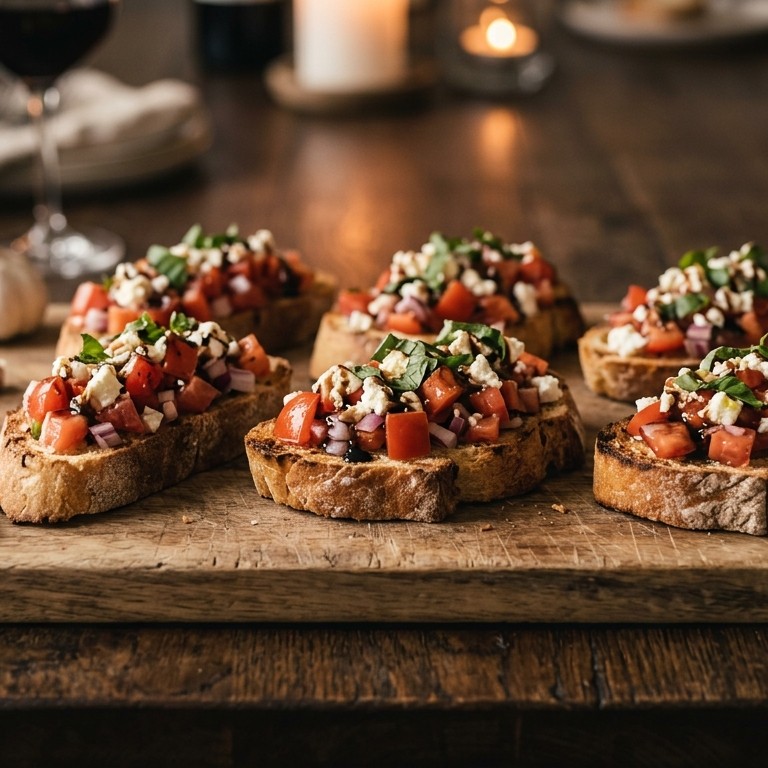 Bruschetta met feta en tomaat