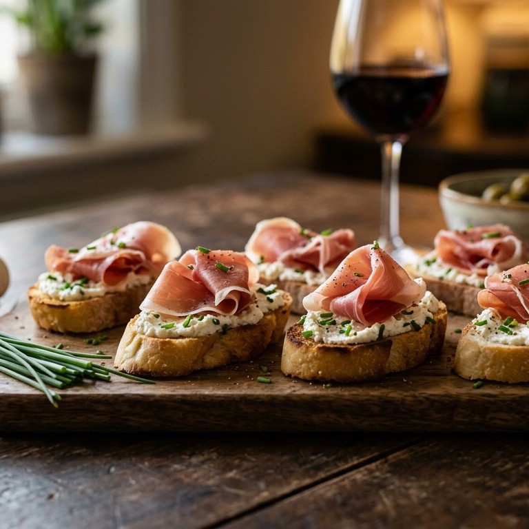 Bruschetta met parmaham e ricotta