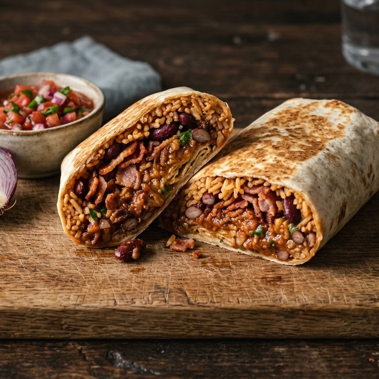 Burrito met spekjes en bonen
