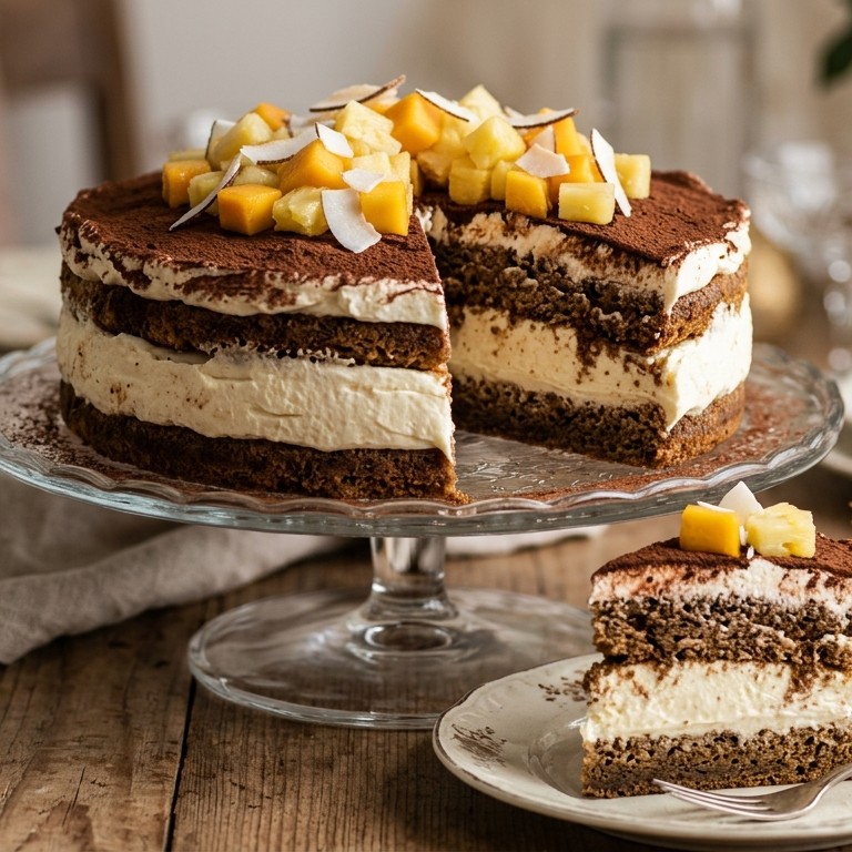 Caribische tiramisu taart