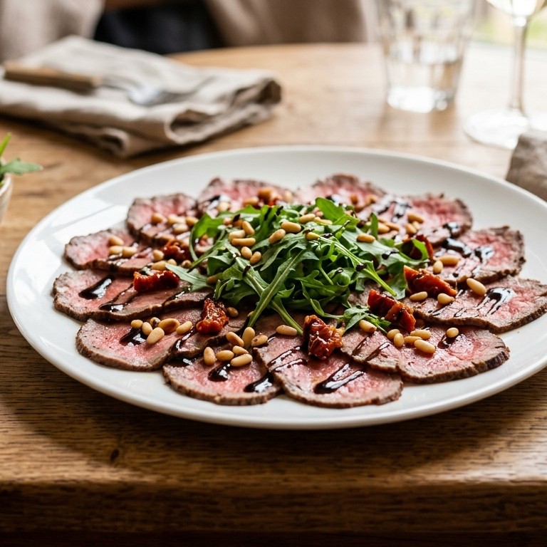 Carpaccio met balsamicodressing