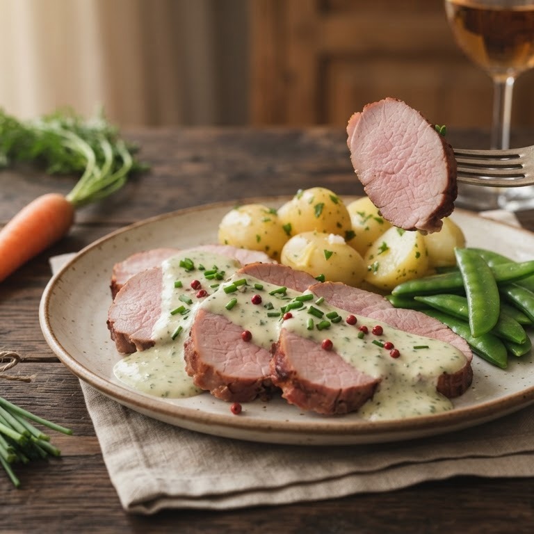 Casselerrib met bieslookroom