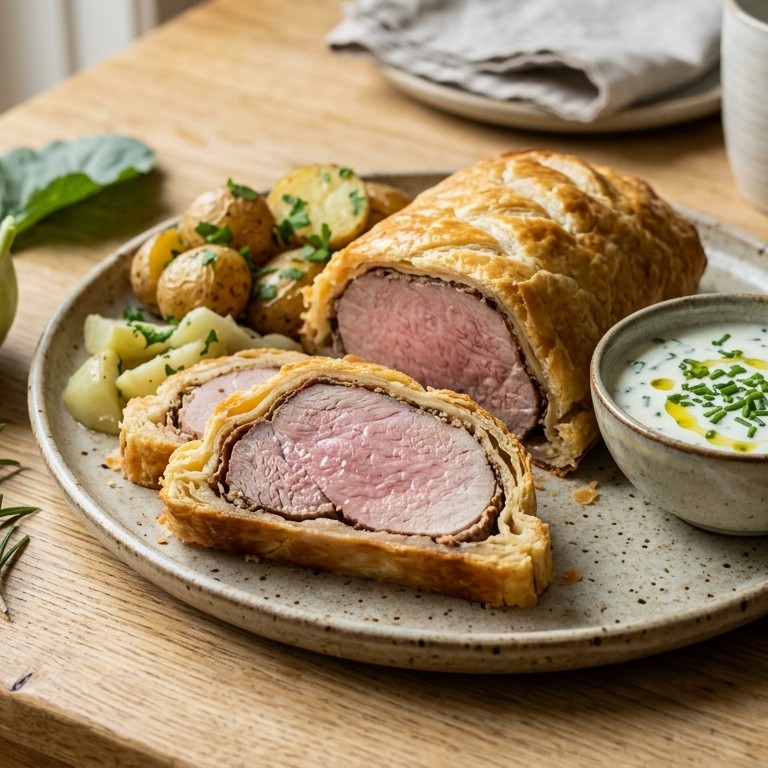 Casselerrib met bieslooksaus