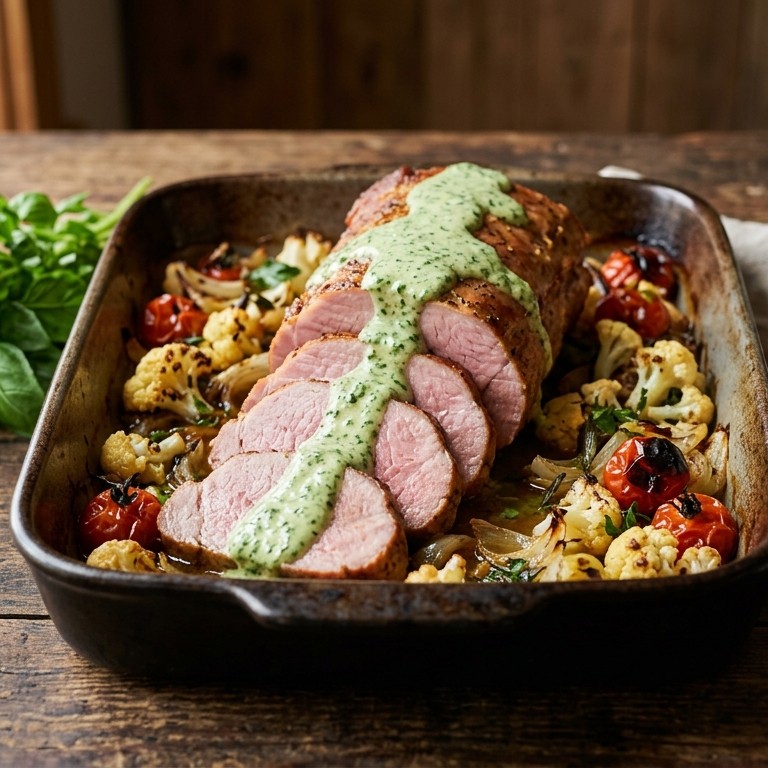 Casselerrib met kruidensaus