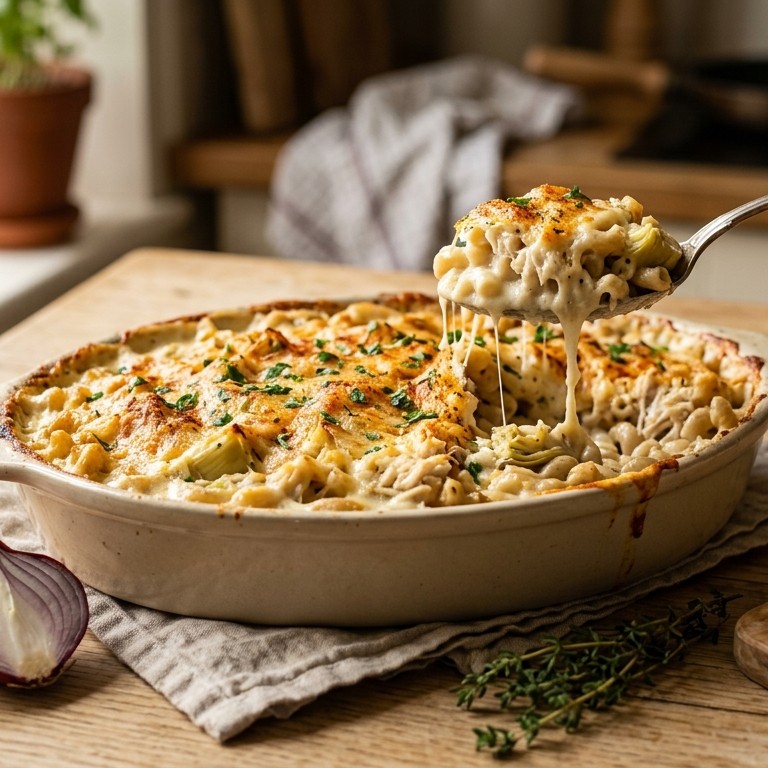Casserole met krab en artisjokken