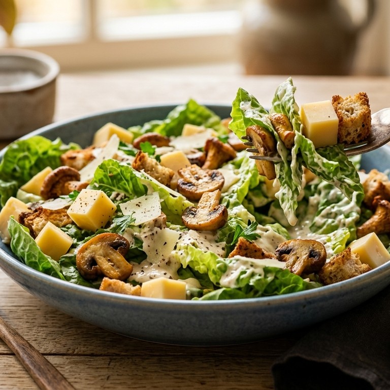Ceasarsalade met champignons en kaas