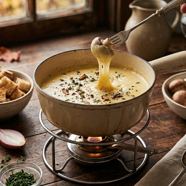 Champignon-kaasfondue