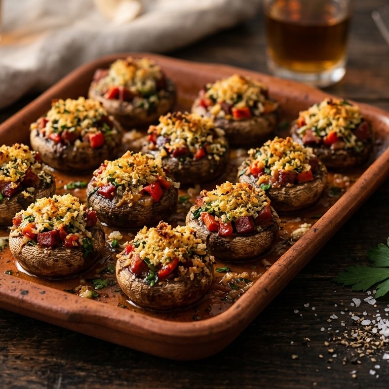 Champignonhoedjes met chorizo