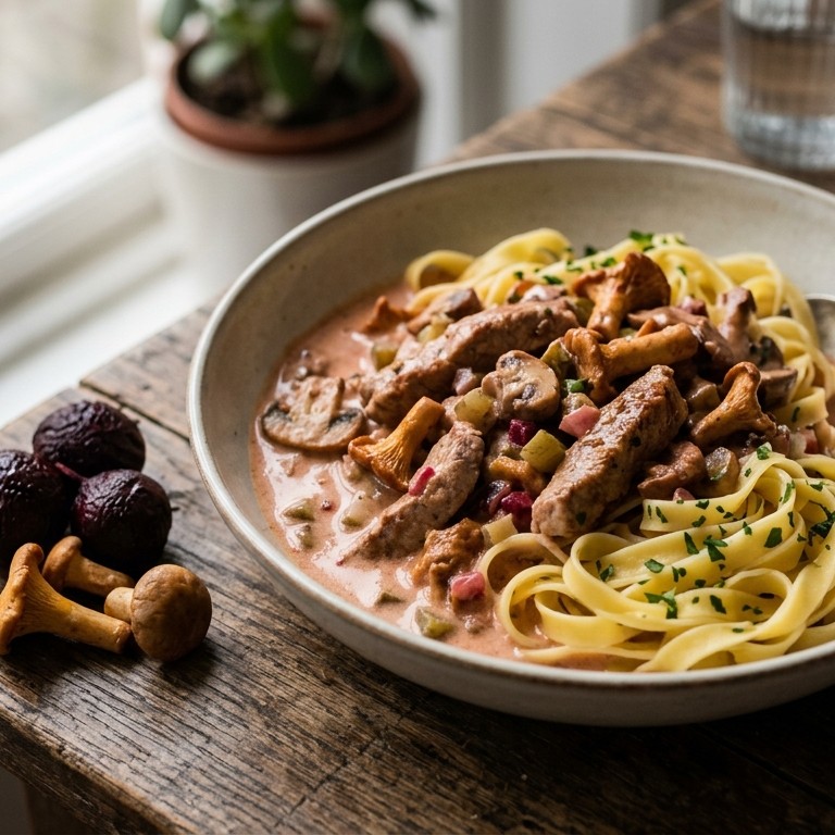 Champignonragout stroganoff