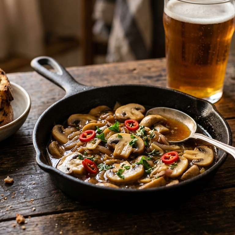 Champignons in biersaus