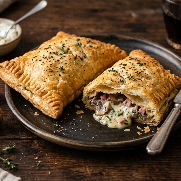 Champignons in bladerdeeg met boursin