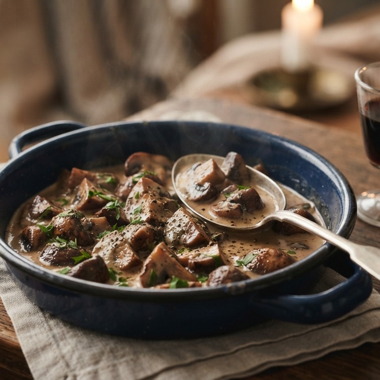 Champignons in roomsaus