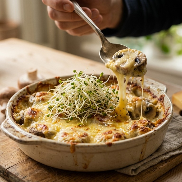 Champignons-kaasmaaltijd