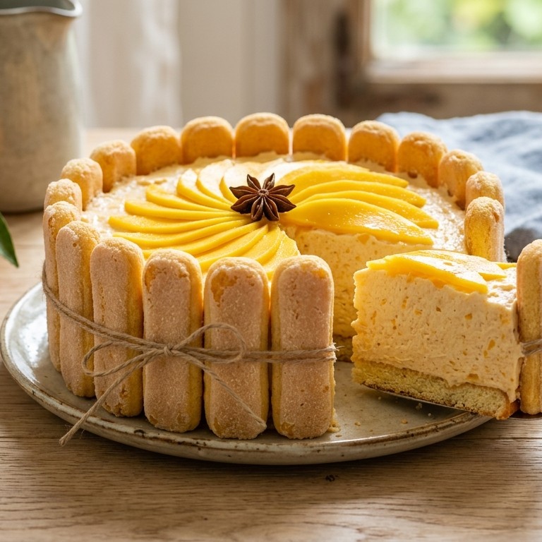 Charlottetaartje met mango-yoghurtvulling