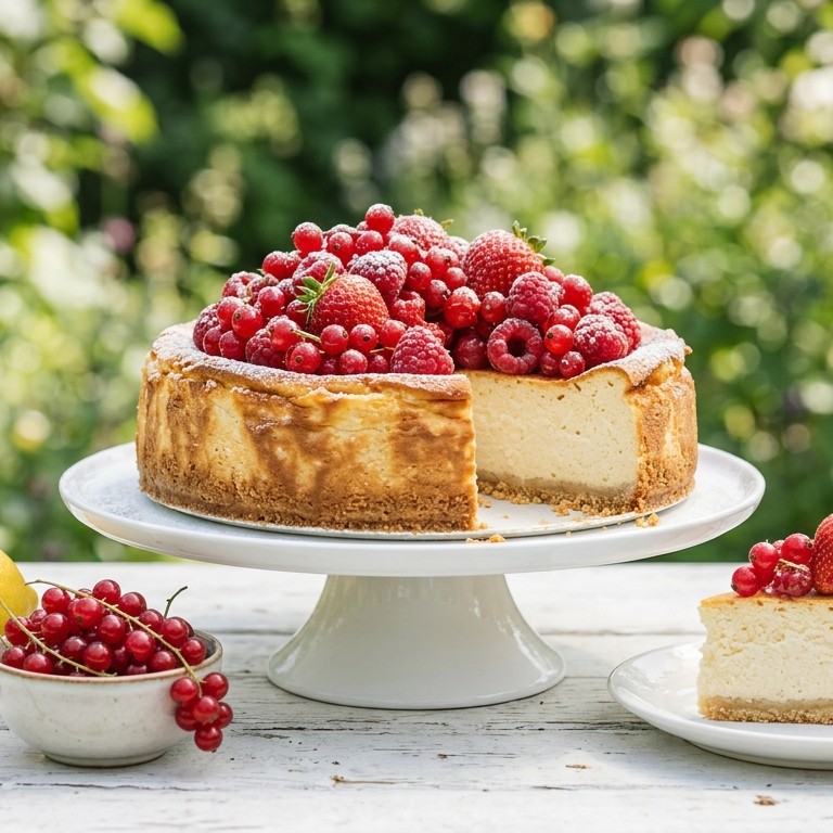 Cheesecake met vers rood fruit