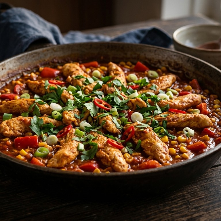 Chili met kipreepjes