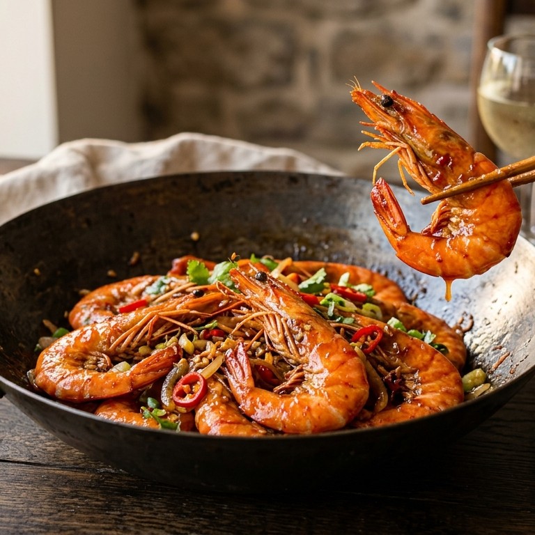 Chilli ongepelde garnalen