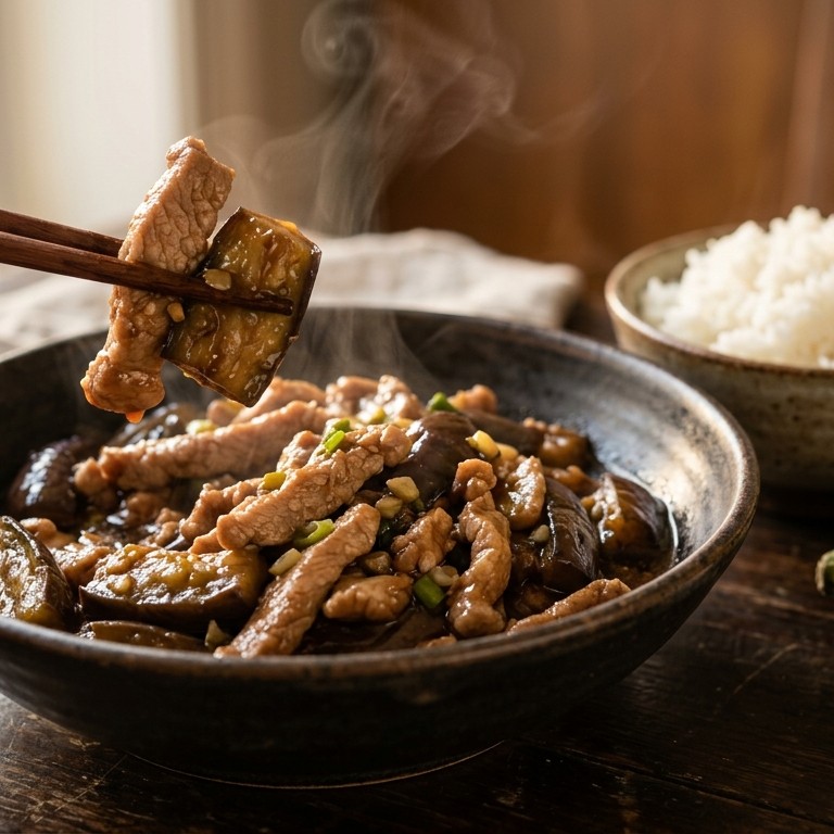 Chinees varkensvlees met aubergine