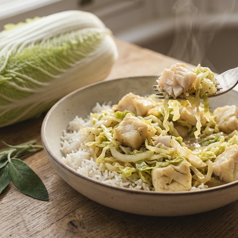 Chinese kool en kabeljauwfilet