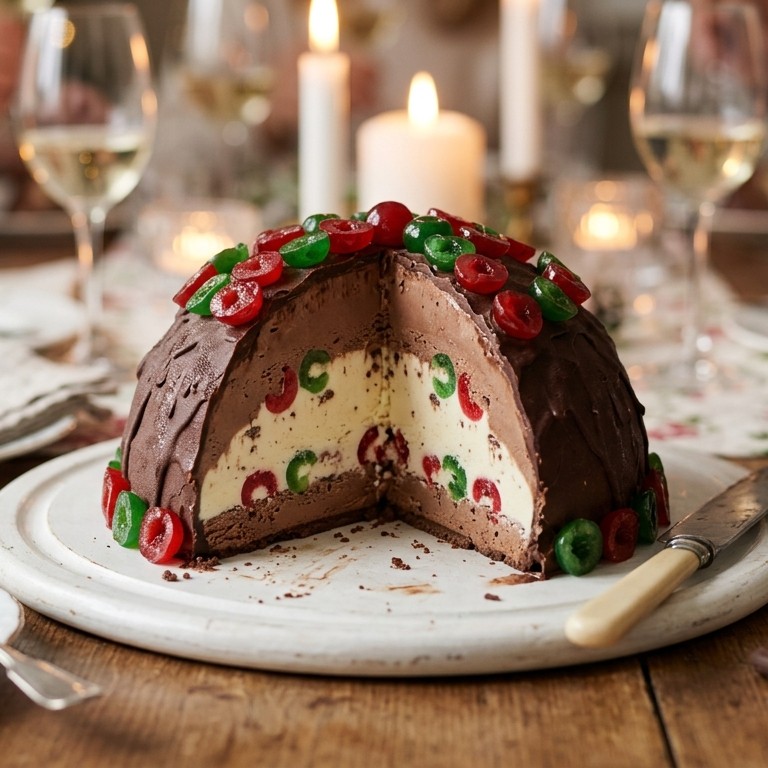 Choco-ijs met kersen
