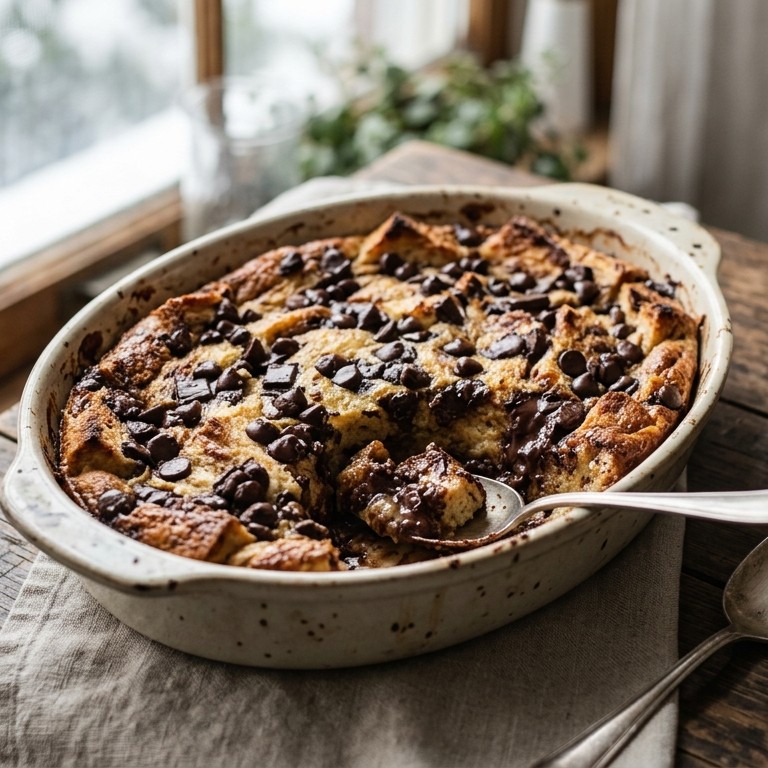 Chocolade broodpudding