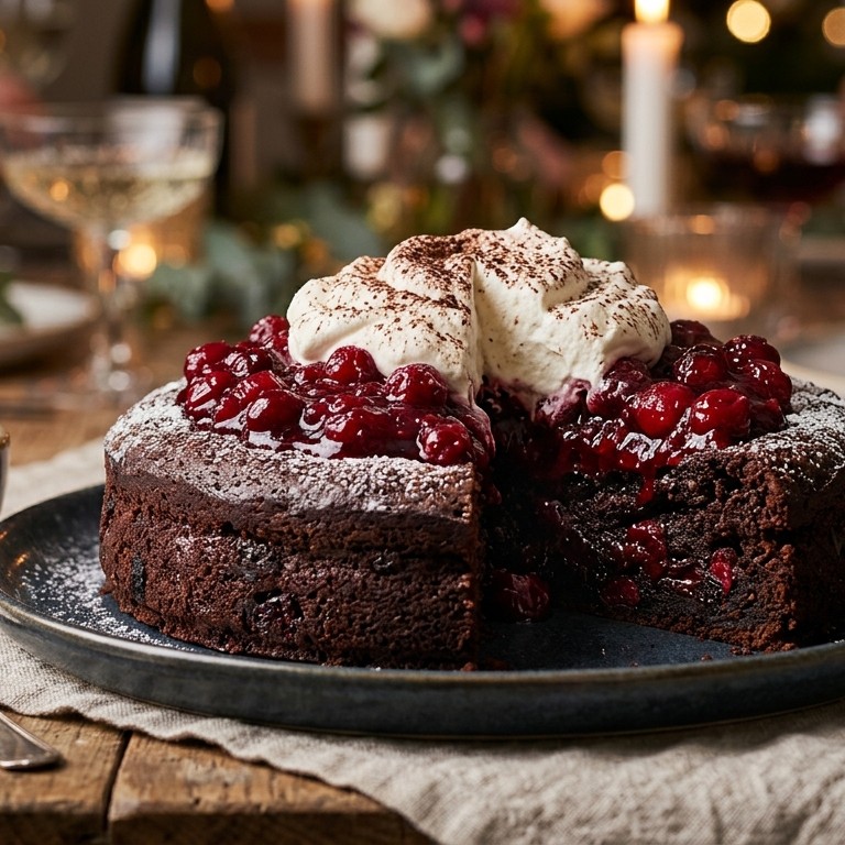 Chocolade-cranberrytaart