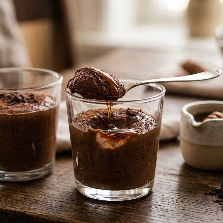 Chocolade mousse met maple siroop
