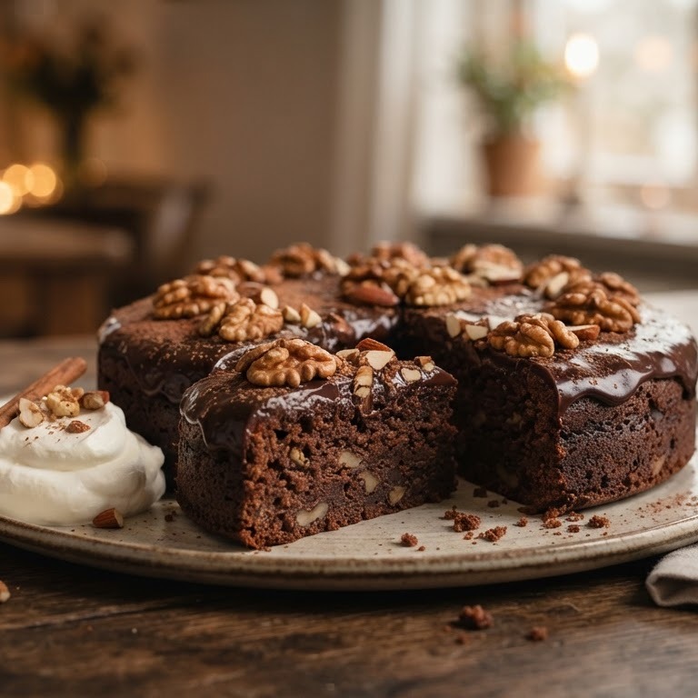 Chocolade- noten taart