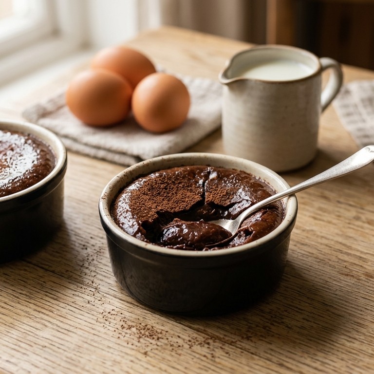 Chocolade puddingtaartjes uit de oven