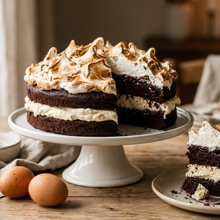 Chocolade-schuimtaart met mascarpone
