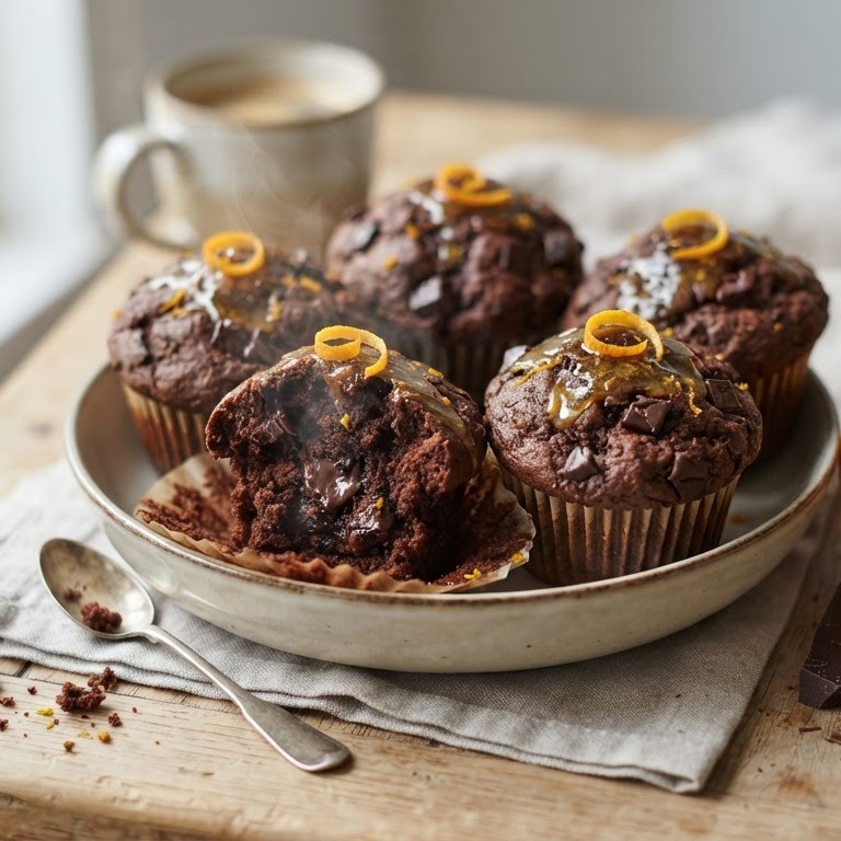Chocolade- sinaasappel muffins