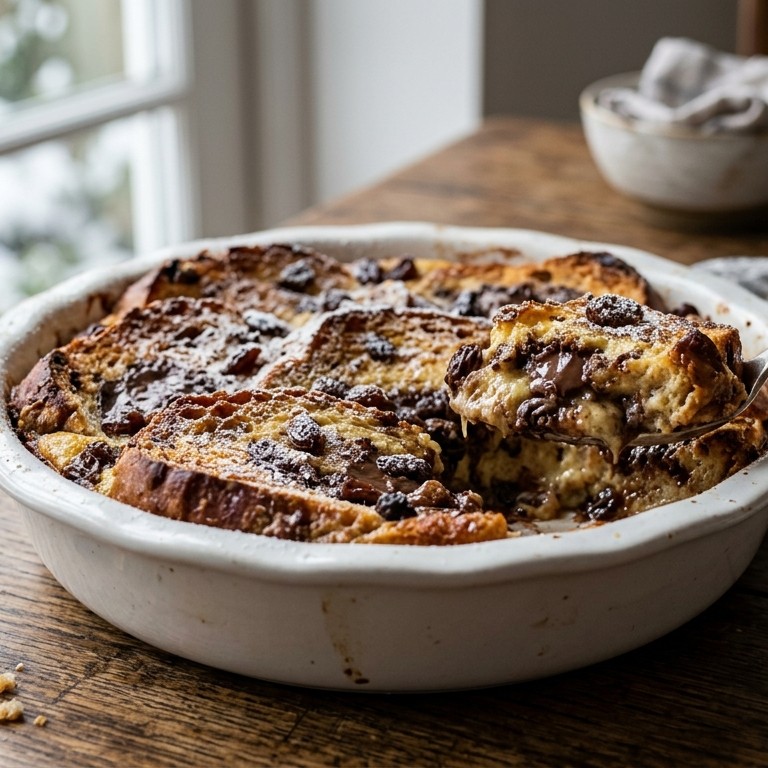 Chocoladebrood met boterpuddeing