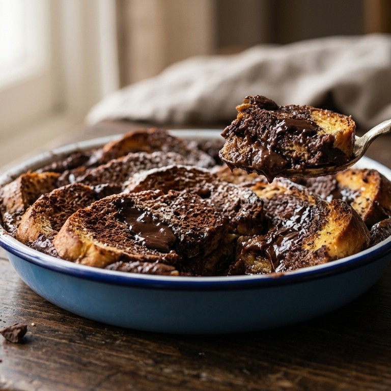 Chocoladebroodboterpudding