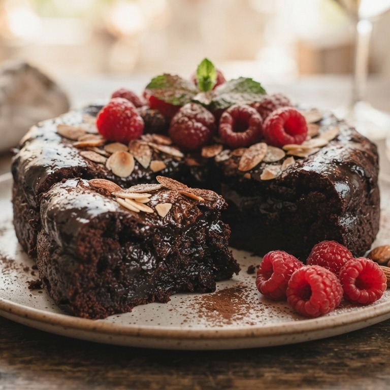 Chocoladecake met frambozen